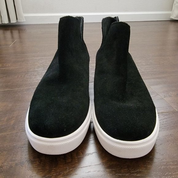 Steve Madden Sneaker Claud Zip Mid Top Black Suede Women's 11 - Picture 3 of 10